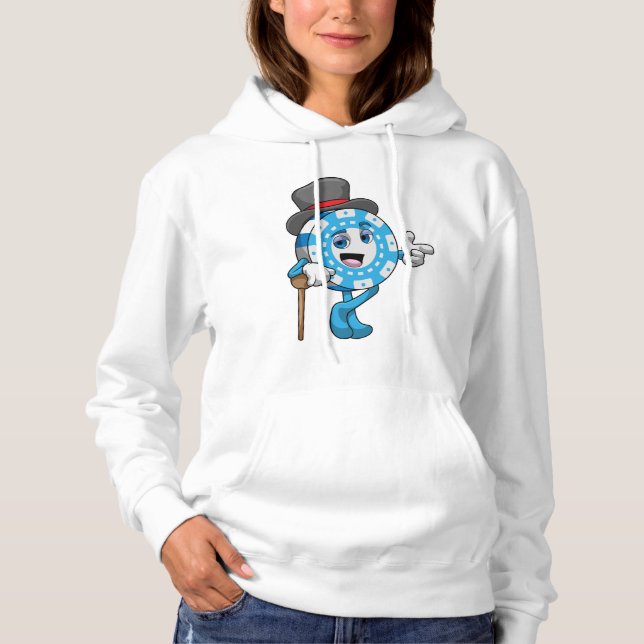 Poker with Poker chips Hoodie (Front)