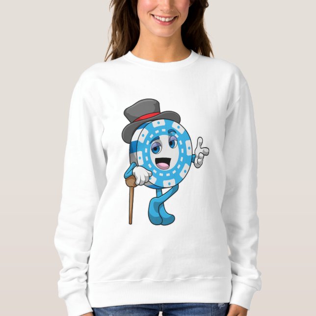 Poker with Poker chips Sweatshirt (Front)