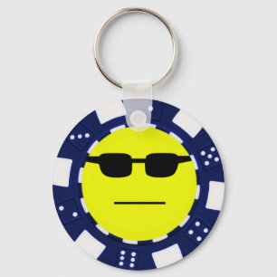 pokerface blue key ring
