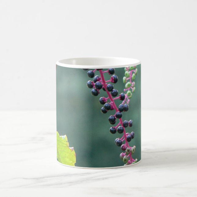 Pokeweed with Ripening Berries Coffee Mug (Center)
