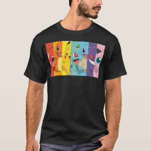 Pokmon Group Shot Poke Portrait Rainbow T-Shirt