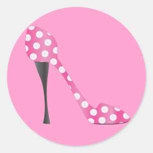 Poky Dot High Heel Classic Round Sticker