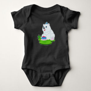Pola bear Birthday Cake Baby Bodysuit