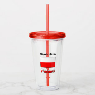 Poland and Polish Flag with Your Name Acrylic Tumbler