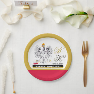 Poland Birthday, Anniversary Plates, Polish Flag Paper Plate