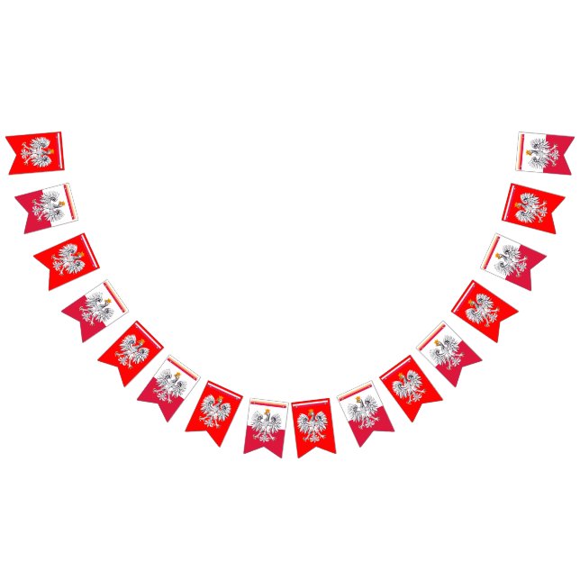Poland bunting banners, Polish Flag, Eagle / Red (All)