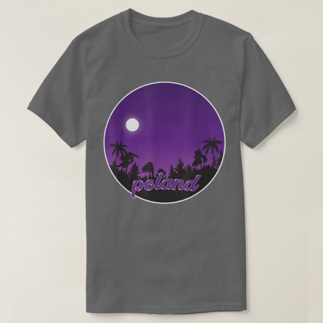 poland By night with Palms  T-Shirt (Design Front)