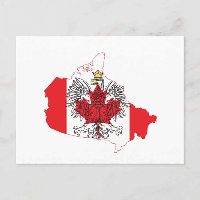 Poland Canada Flag Map Postcard (Front)