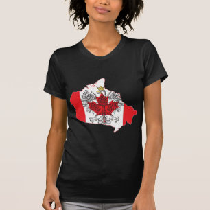 Poland Canada Flag Map T-Shirt