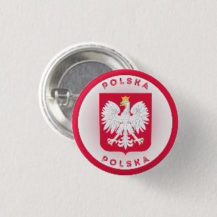 Poland Coat of Arms Circle Shape 3 Cm Round Badge