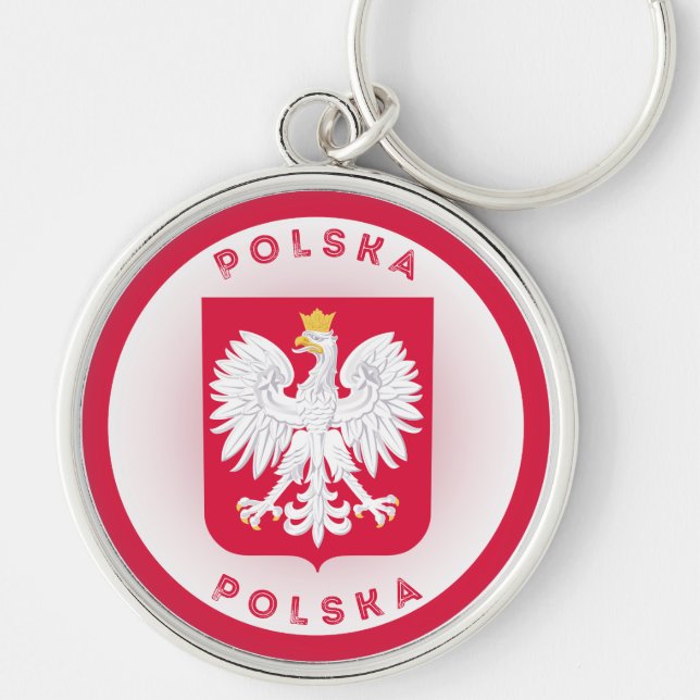 Poland Coat of Arms Circle Shape  Key Ring (Front)
