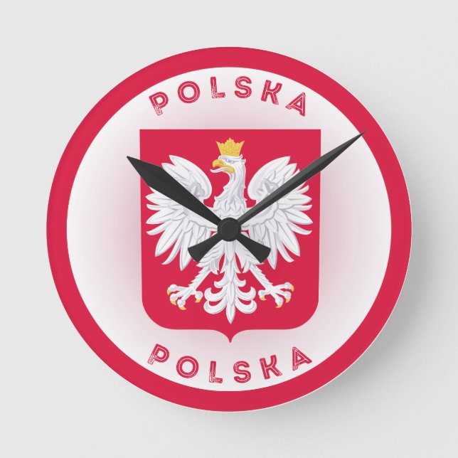 Poland Coat of Arms Circle Shape  Round Clock (Front)