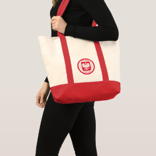 Poland Coat of Arms Circle Shape Tote Bag