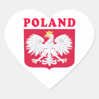 Poland Coat Of Arms Designs Heart Sticker