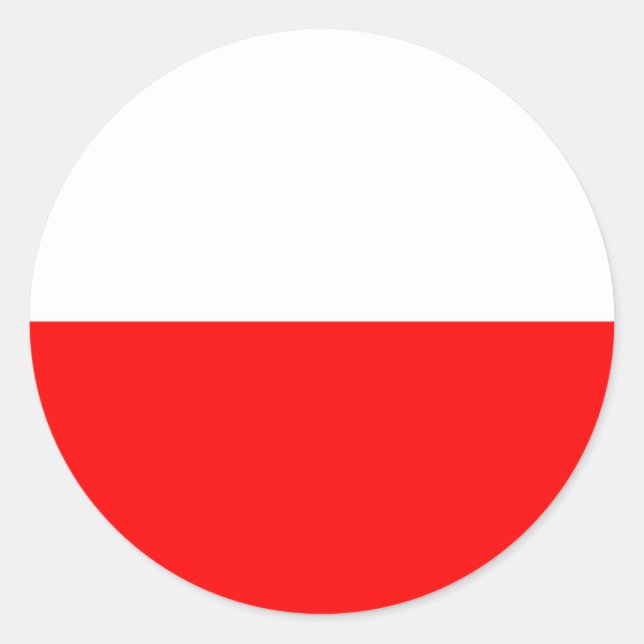Poland country flag symbol red white classic round sticker (Front)