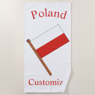 Poland Country Flag Thunder_Cove Beach Towel