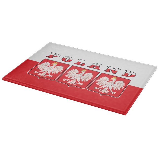 Poland Eagle Flag Shields Cutting Board (Corner)