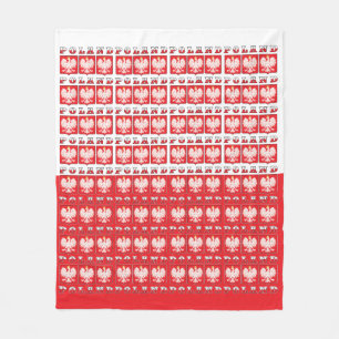 Poland Eagle Flag Shields Fleece Blanket