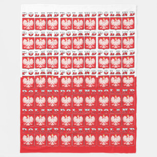 Poland Eagle Flag Shields Fleece Blanket