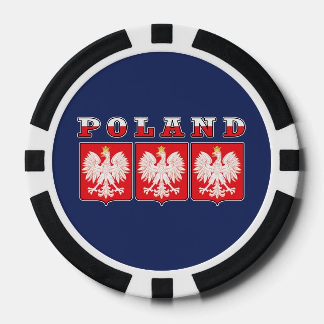 Poland Eagle Flag Shields Poker Chips (Front)