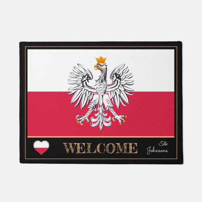Poland & Eagle, Polish Flag house mats /Welcome (Front)