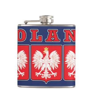 Poland Eagle Shields Hip Flask