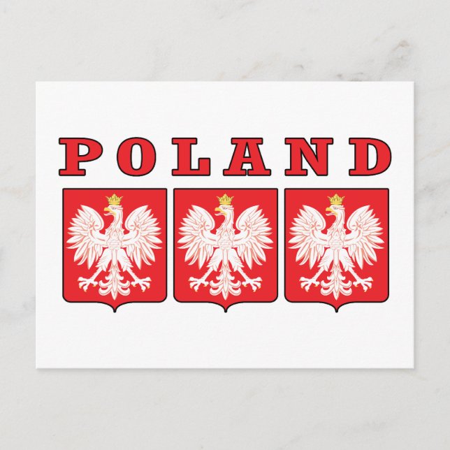 Poland Eagle Shields Postcard (Front)