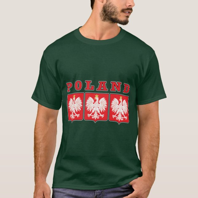 Poland Eagle Shields T-Shirt (Front)