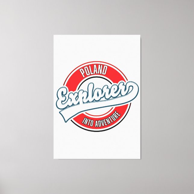 Poland explorer into adventure logo canvas print (Front)