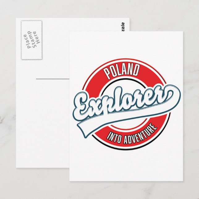 Poland explorer into adventure logo postcard (Front/Back)