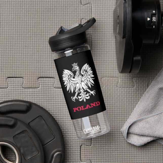 Poland Fitness & Polish coat of arms / flag Water Bottle (Gym)