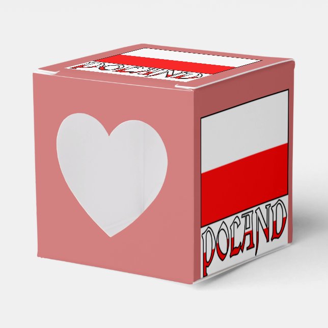 Poland Flag and Word Favour Box (Front Side)