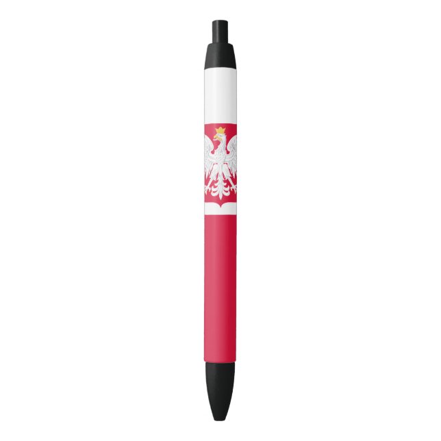 Poland Flag Black Ink Pen (Front Vertical)