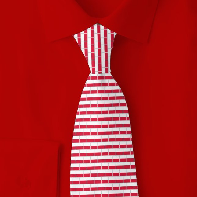Poland Flag Brick Pattern Tie (Creator Uploaded)