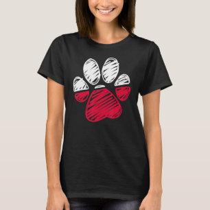 Poland Flag Cat & Dog Paw Polish Love & Support T-Shirt