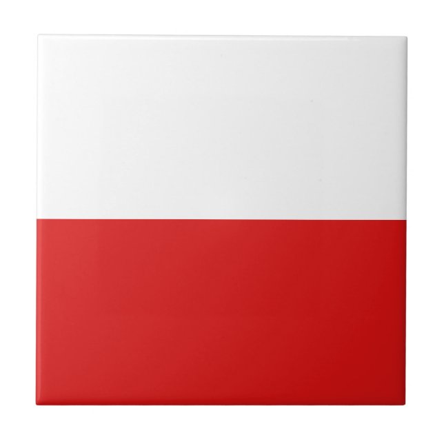 Poland Flag Ceramic Tile (Front)