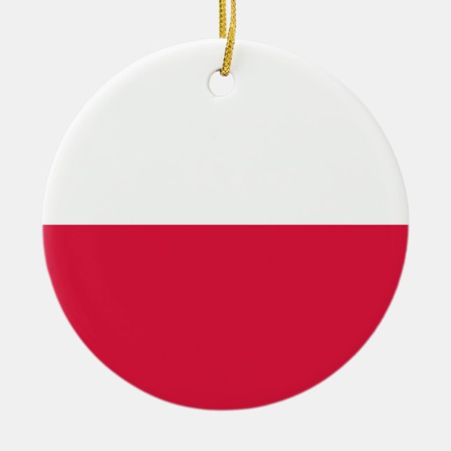Poland Flag Ceramic Tree Decoration (Front)