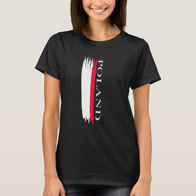 Poland Flag Colour Stripes T-Shirt (Front)