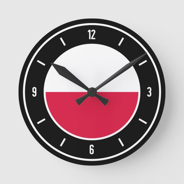 Poland Flag Elegant Round Clock (Front)
