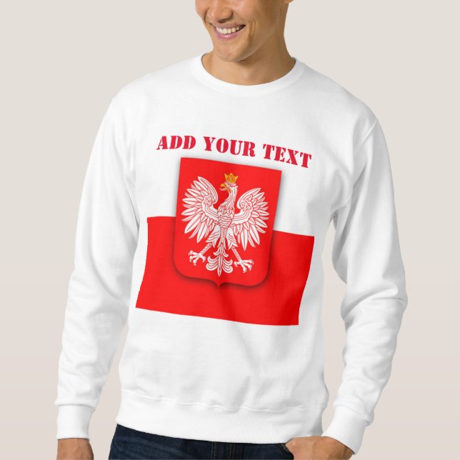 Poland Flag Football Soccer Polish Polska  Sweatshirt (Front)