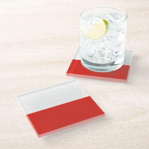 Poland flag glass coaster
