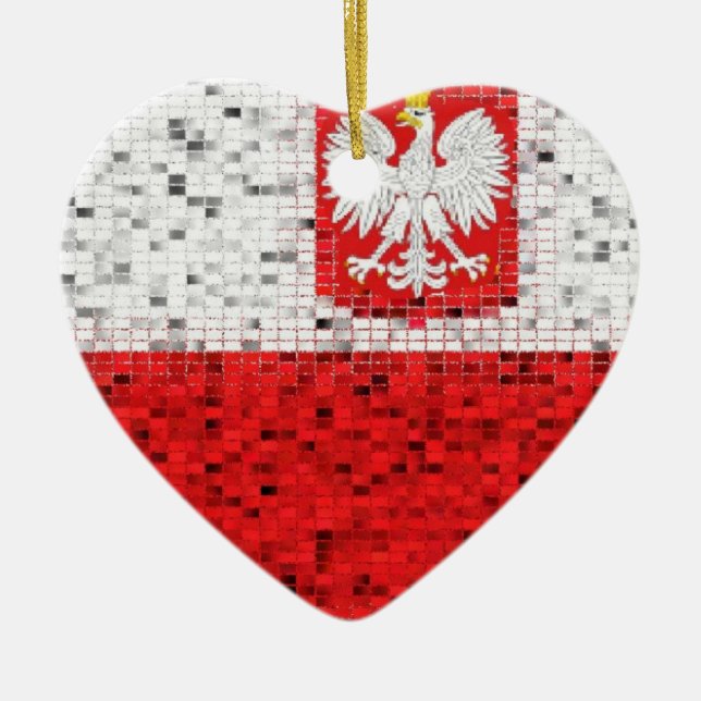 Poland Flag glitter ornament (Front)