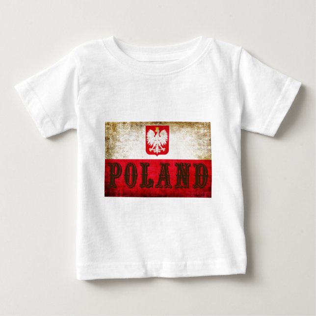 Poland Flag Grunge Baby T-Shirt (Front)
