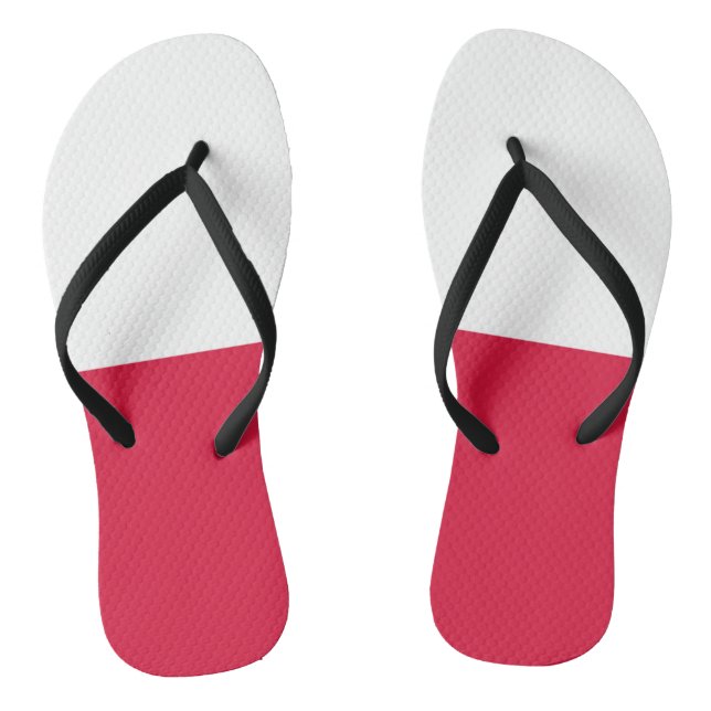 Poland Flag Jandals (Footbed)