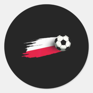 Poland Flag Jersey Polish Soccer Team Polish Classic Round Sticker