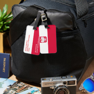 Poland flag luggage tag