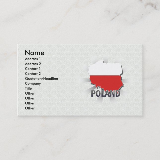 Poland Flag Map 2.0 Business Card (Front)