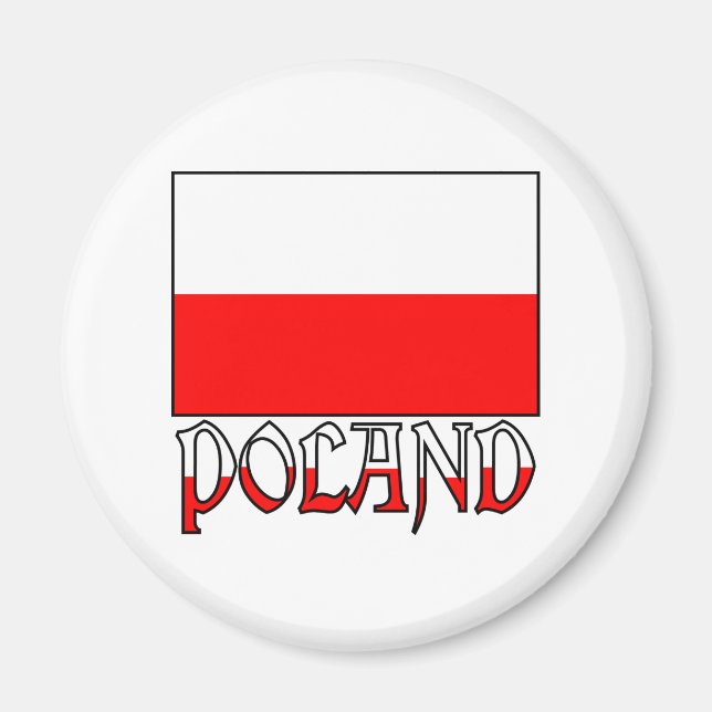 Poland Flag & Name Magnet (Front)