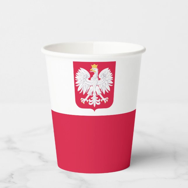 Poland Flag Paper Cups (Left)
