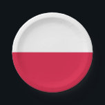 Poland Flag Paper Plate<br><div class="desc">Patriotic flag of Poland.</div>